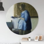 Een-brieflezende-vrouw-johannes-vermeer-easycanvas-wandcirkel-muurcirkel-wanddecoratie-decoratie-easycanvas-muurdeco