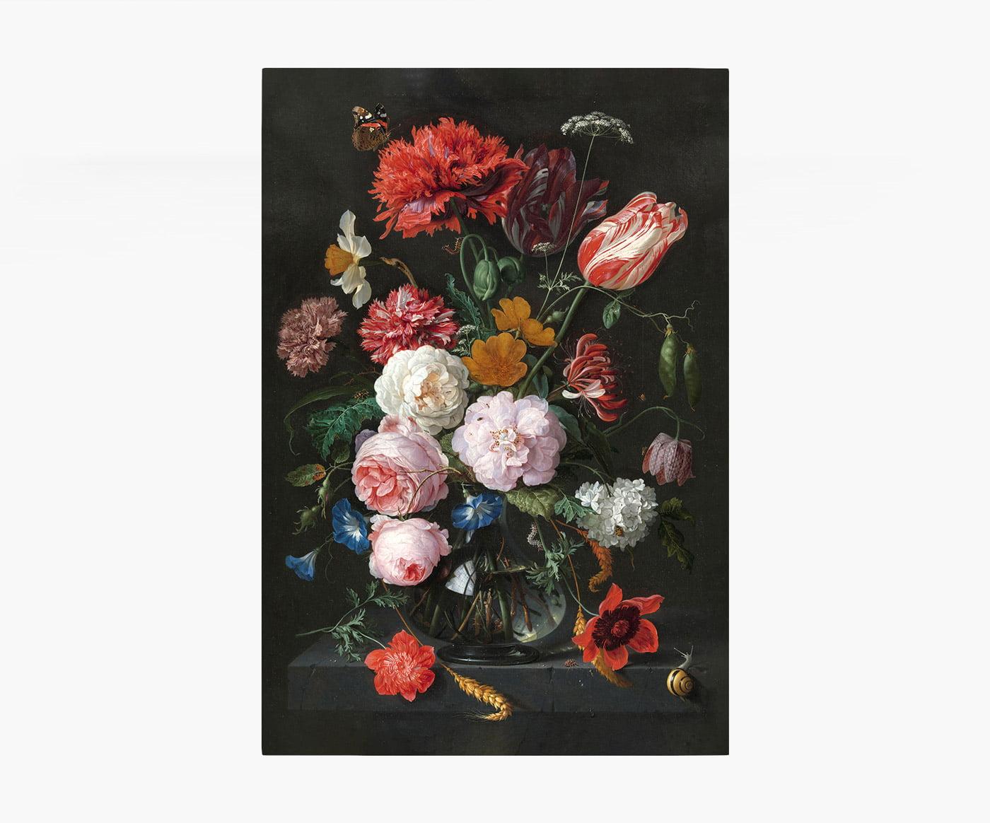Easycanvas-stilleven-met-bloemen-kunst-canvas-wandcirkel-muurcirkel-behang